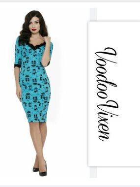Voodoo Vixen Teal Katnis Dress